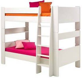 Hioshop Wit stapelbed Molly Kids met lattenbodems.