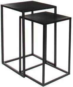 Mica Decorations Bijzettafel Goa 35 X 35 X 55 Cm Metaal Zwart