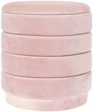 Riverdale Opberg Poef Beau Zacht Roze 44cm