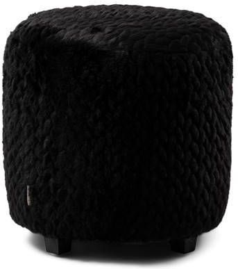 Riviera Maison Silver Creek Footstool Fur Black 43.0x43.0x46.0 cm