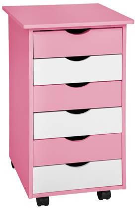 tectake Ladekast van hout en 6 lades 65x36x40cm