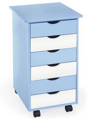 tectake Ladekast van hout en 6 lades 65x36x40cm