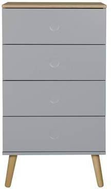 Tenzo ladekast Dot 4 lades grijs/eiken 98x55x43 cm Leen Bakker