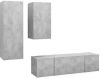 VidaXL 4 delige Tv meubelset spaanplaat betongrijs online kopen