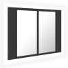 VidaXL Badkamerkast met spiegel en LED 60x12x45 cm grijs online kopen