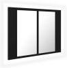 VidaXL Badkamerkast met spiegel en LED 60x12x45 cm zwart online kopen