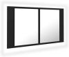 VidaXL Badkamerkast met spiegel en LED 80x12x45 cm zwart online kopen