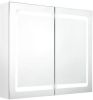 VidaXL Badkamerkast met spiegel en LED 80x12x68 cm glanzend wit online kopen