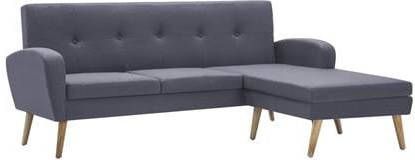 vidaXL Bank L vormig 186x136x79 cm stoffen bekleding lichtgrijs