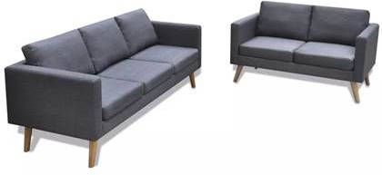 vidaXL Bankstel stof donkergrijs