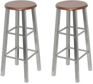 vidaXL Barkrukken Pretoria metaal met MDF zitting 2 st