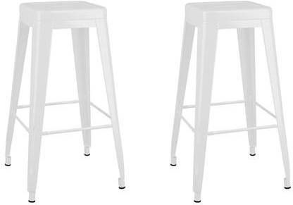 vidaXL Barkrukken stapelbaar 2 st metaal wit