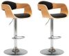VidaXL Barstoelen 2 st gebogen hout en kunstleer zwart online kopen