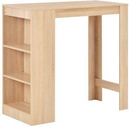 VidaXL Bartafel Met Schap 110x50x103 Cm Eikenkleurig