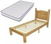 VidaXL Bed &amp, traagschuim matras grenenhout Corona stijl 90x200 cm online kopen