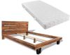 VidaXL Bed met matras massief acaciahout 140x200 cm online kopen