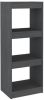 VidaXL Boekenkast/kamerscherm 40x30x103, 5 cm massief grenenhout grijs online kopen