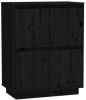 VidaXL Dressoir 60x34x75 cm massief grenenhout zwart online kopen