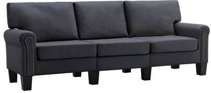 vidaXL Driezitsbank stof donkergrijs