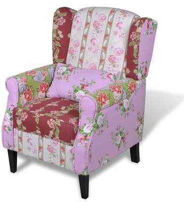 vidaXL Fauteuil met patchwork ontwerp stof