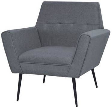 vidaXL Fauteuil staal en stof lichtgrijs