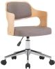 VidaXL Kantoorstoel draaibaar gebogen hout en stof taupe online kopen