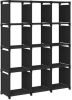 VidaXL Kast met 12 vakken 103x30x141 cm stof zwart online kopen