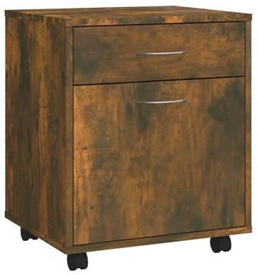 vidaXL Kast verrijdbaar 45x38x54 cm bewerkt hout gerookt eikenkleurig
