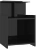 VidaXL Nachtkastje 40x35x60 cm spaanplaat hoogglans zwart online kopen