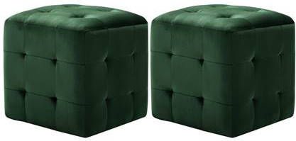 vidaXL Nachtkastjes 2 st 30x30x30 cm fluweel groen