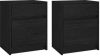 VidaXL Nachtkastjes 2 st 40x31x50 cm massief grenenhout zwart online kopen