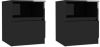 VidaXL Nachtkastjes 2 st 40x40x50 cm spaanplaat hoogglans zwart online kopen