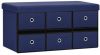 VidaXL Opbergbank inklapbaar 76x38x38 cm kunstlinnen blauw online kopen