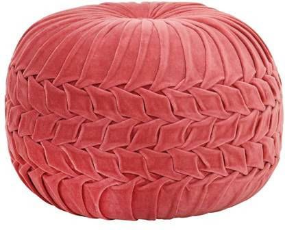 vidaXL Poef smock ontwerp 40x30 cm katoenfluweel roze