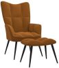 VidaXL Relaxstoel met voetenbank fluweel bruin online kopen