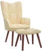 VIDAXL Relaxstoel met voetenbank fluweel cr&#xE8, mewit online kopen