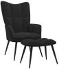 VidaXL Relaxstoel met voetenbank fluweel zwart online kopen
