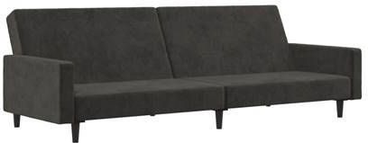 vidaXL Slaapbank 2 zits fluweel donkergrijs