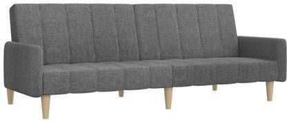 vidaXL Slaapbank 2 zits stof lichtgrijs