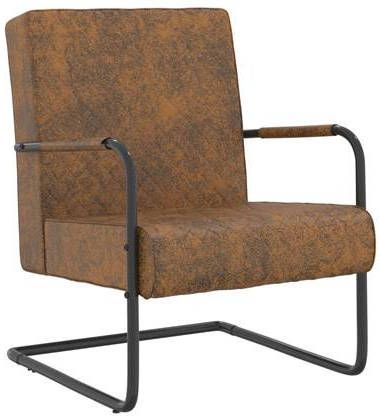 vidaXL Stoel stof bruin