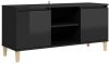 VidaXL Tv meubel met houten poten 103, 5x35x50 cm hoogglans zwart online kopen