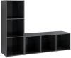 VidaXL Tv meubelen 2 st 107x35x37 cm spaanplaat hoogglans grijs online kopen