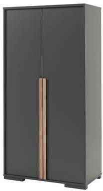 Leen Bakker Vipack 2 deurs kledingkast Londen antraciet 195, 2x98, 4x56 cm