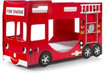 Vipack stapelbed Brandweer rood 141x97x227 cm Leen Bakker