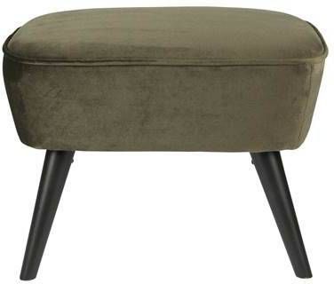 WOOOD Hocker Sara op poten warmgroen fluweel