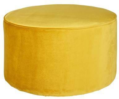 Woood Poef Laag Sara Fluweel Oker 36 x 60 cm