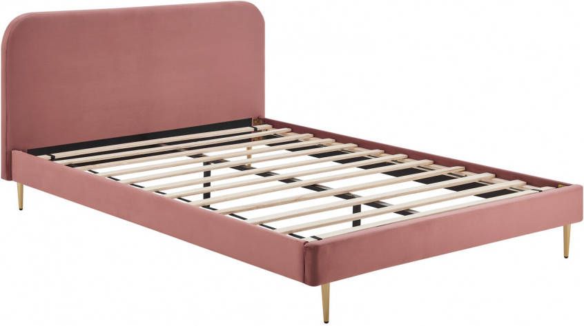 Artistiq Bed 'Federico' Velvet, 140 x 200cm, kleur roze