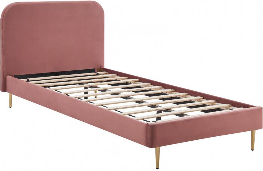 Artistiq Bed 'Federico' Velvet, 90 x 200cm, kleur roze