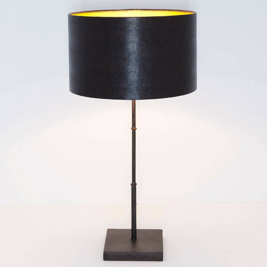 Holländer Tafellamp bamboe, bruin zwart goud