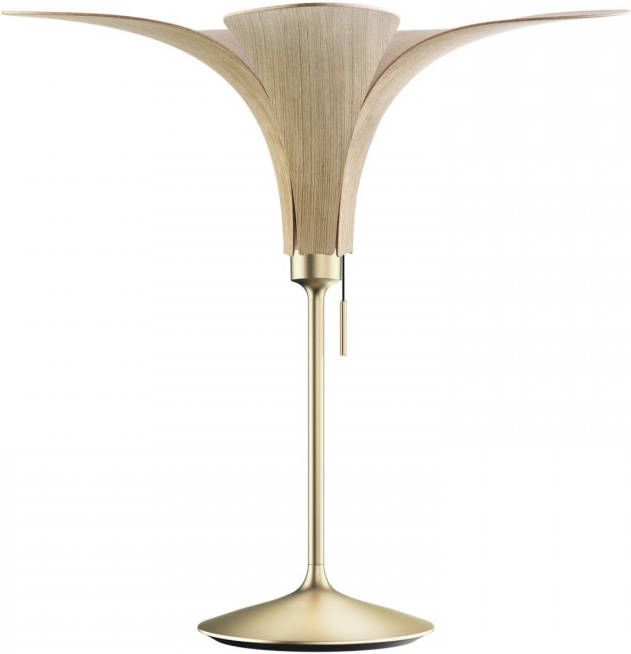 UMAGE Jazz tafellamp eiken licht, voet messing